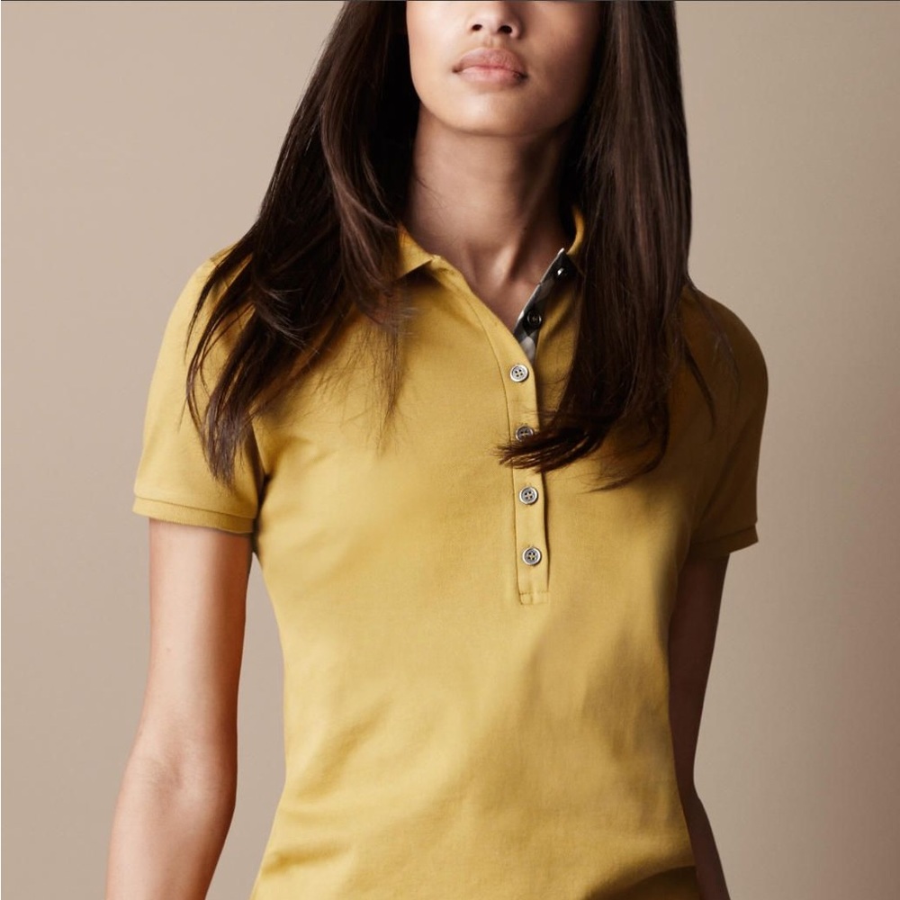 Burberry Brit Women's Yellow  Polo Shirt with Collar